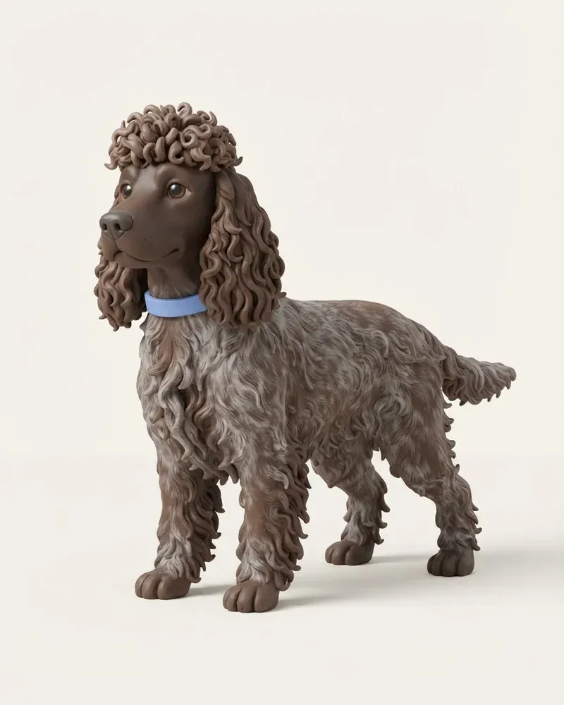 Ilustración 3D de un spaniel de pont-audemer