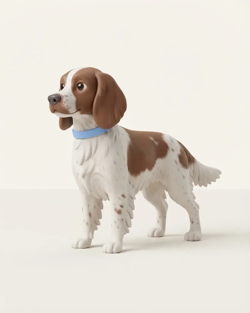 Ilustración 3D de un spaniel francés