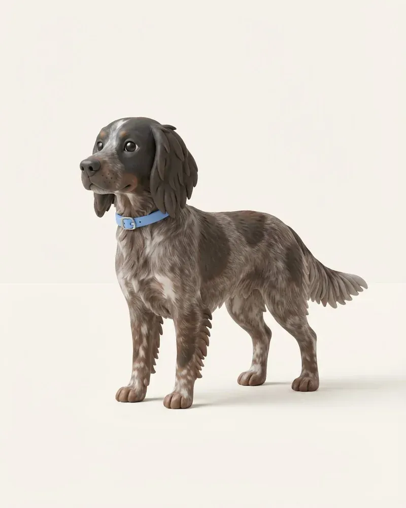 Ilustración 3D de un spaniel picardo