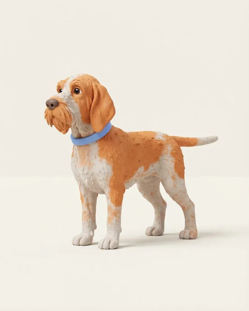 Ilustración 3D de un spinone italiano