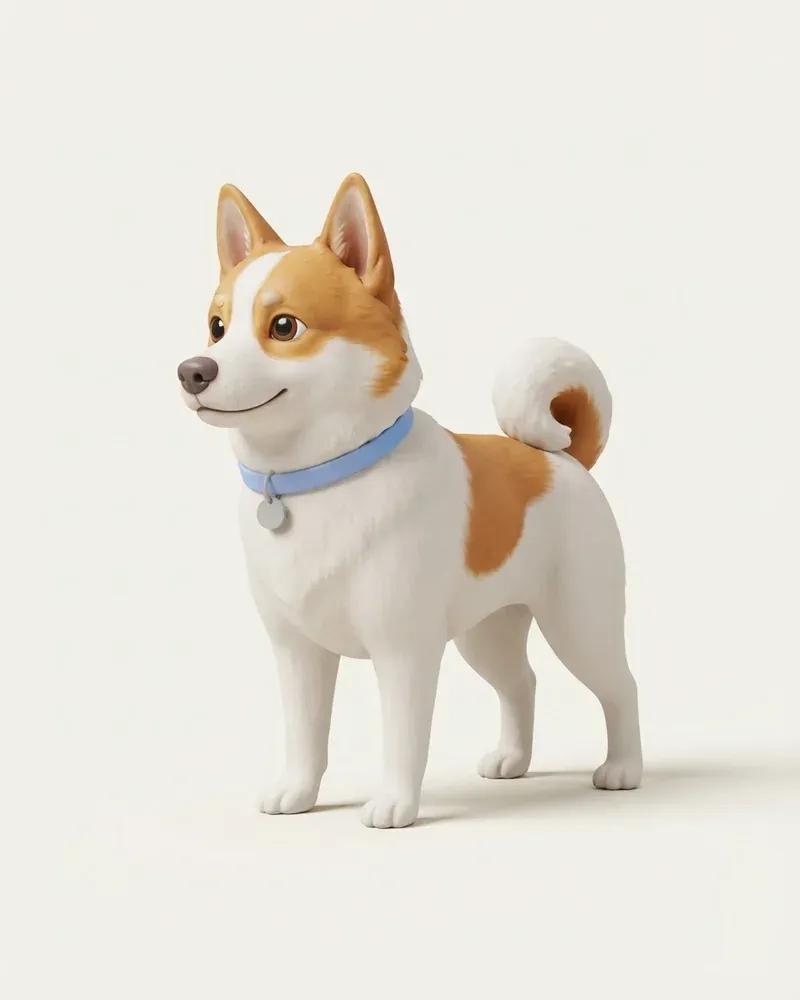Ilustración 3D de un spitz de norrbotten