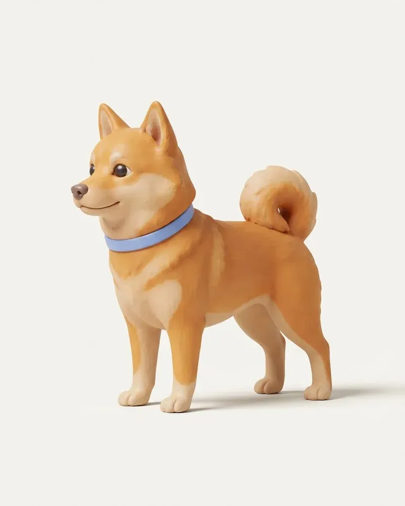 Ilustración 3D de un spitz finlandés