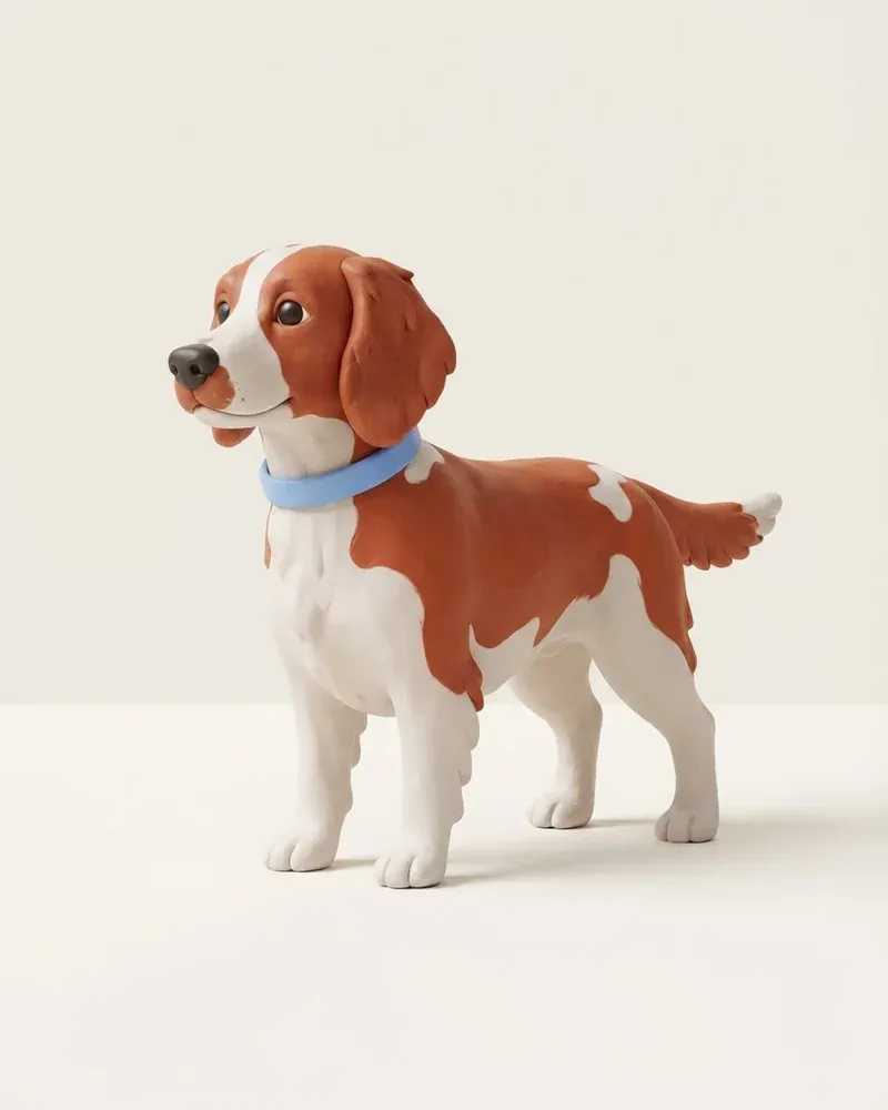 Ilustración 3D de un springer spaniel galés