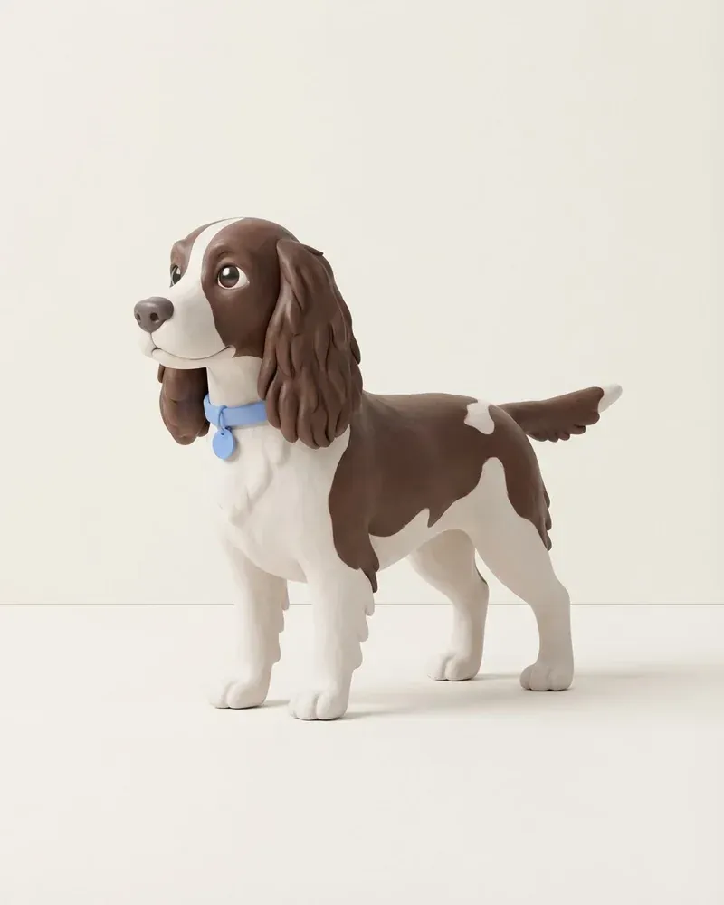 Ilustración 3D de un springer spaniel inglés