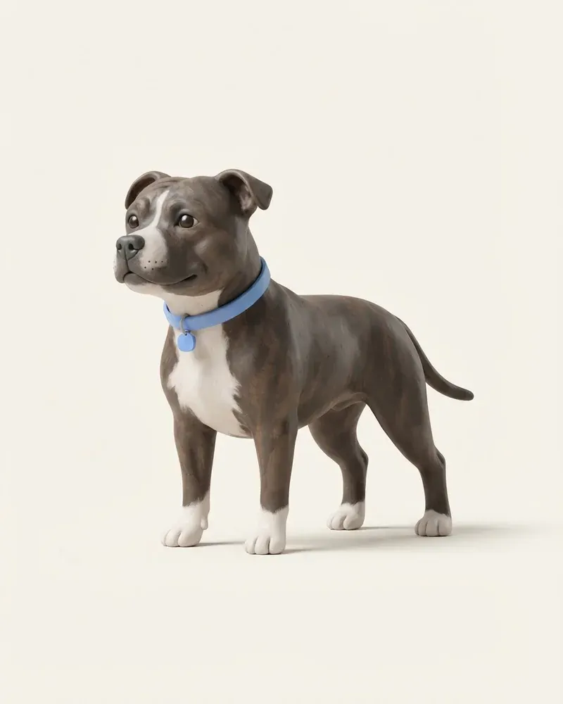 Ilustración 3D de un staffordshire bull terrier