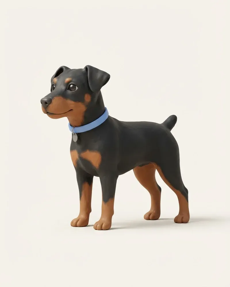 Ilustración 3D de un terrier alemán de caza