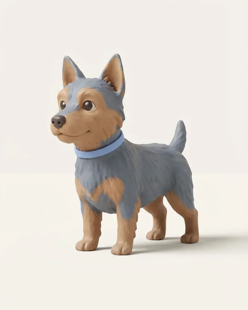 Ilustración 3D de un terrier australiano