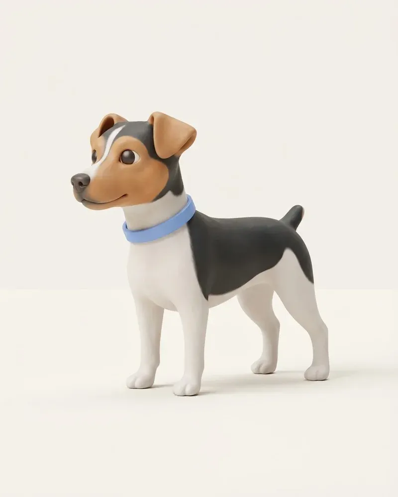 Ilustración 3D de un terrier brasileño
