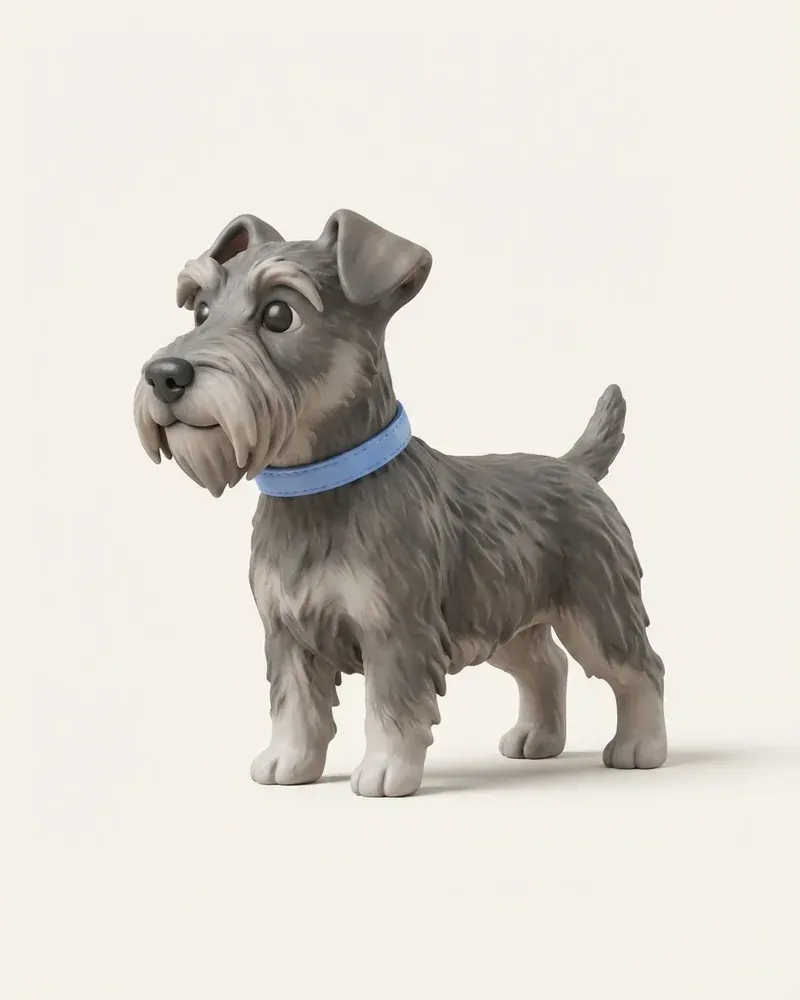 Ilustración 3D de un terrier checo
