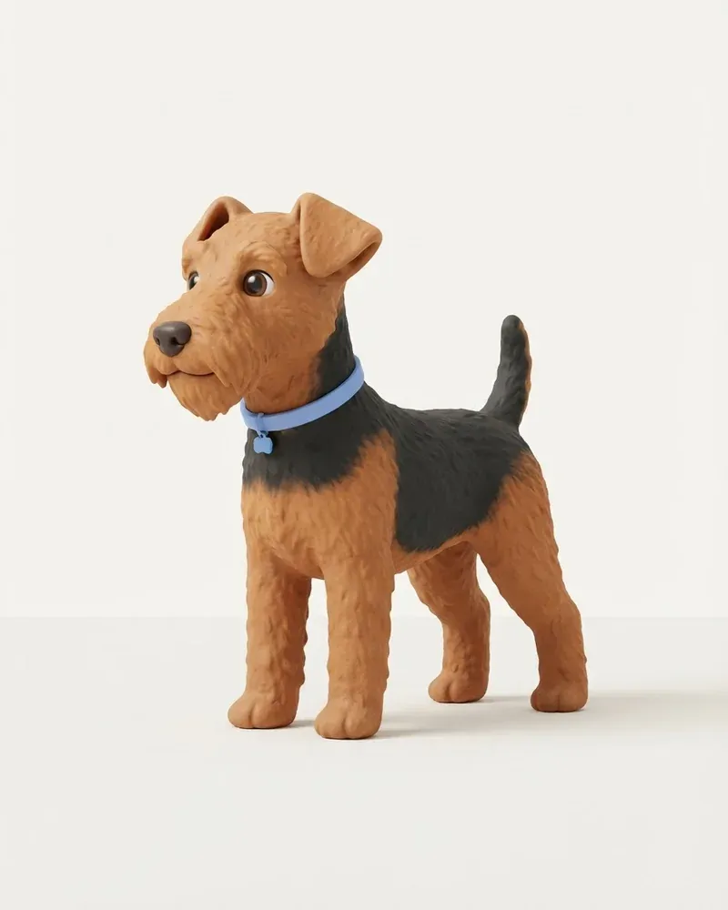 Ilustración 3D de un terrier galés