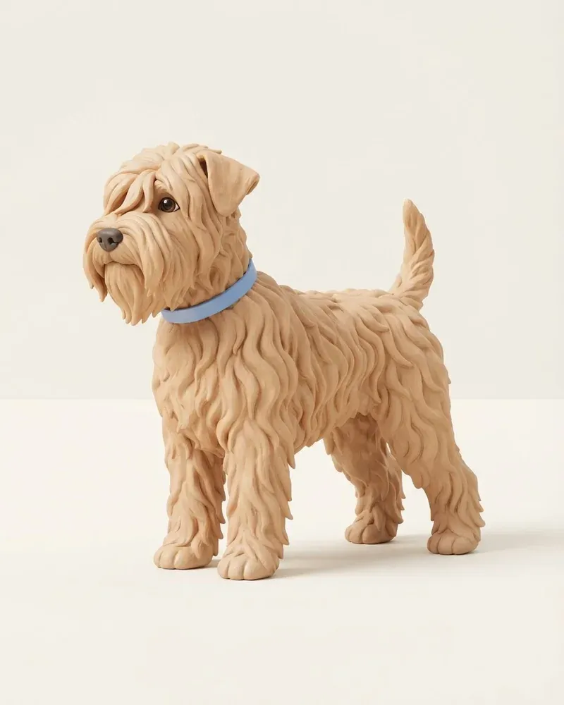Ilustración 3D de un terrier irlandés de pelo suave (wheaten)