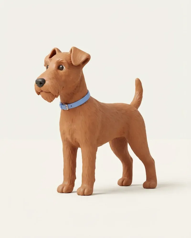 Ilustración 3D de un terrier irlandés