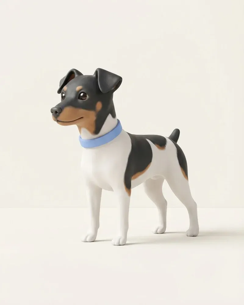 Ilustración 3D de un terrier japonés