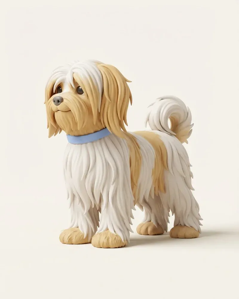 Ilustración 3D de un terrier tibetano
