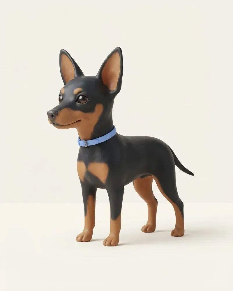 Ilustración 3D de un toy terrier inglés