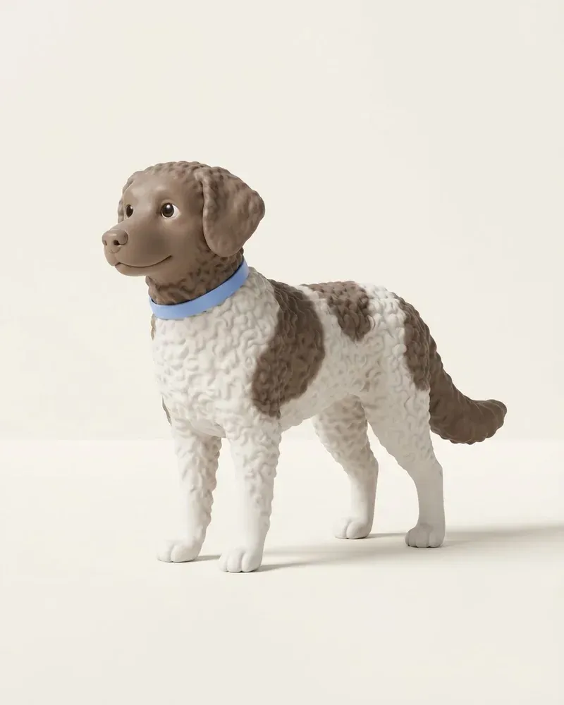 Ilustración 3D de un wetterhoun (perro de agua frisón)