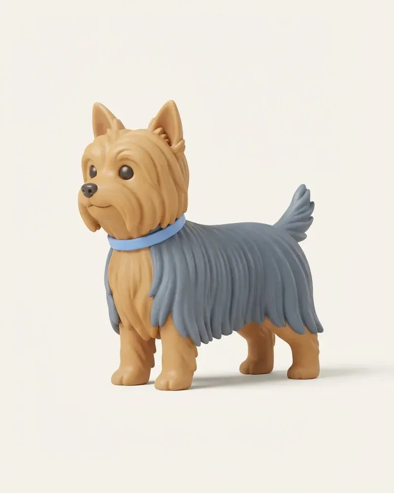 Ilustración 3D de un yorkshire terrier